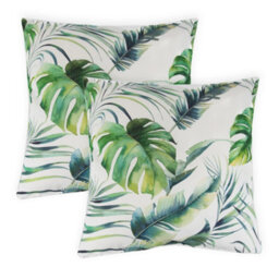 Gardenwize Pair Of Outdoor Garden Sofa Chair Furniture Scatter Cushions- Botanical Leaf - thumbnail 2