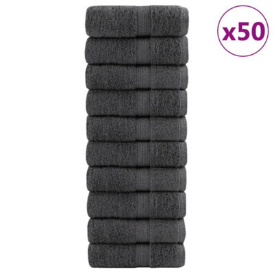 Berkfield Premium Wash Towels Solund 50Pcs Anthracite 30X30Cm 600Gsm - image 1
