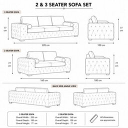 Stratus Interiors Ashley Teal Blue Chesterfield Full Back Sofa Collection With Sophisticated Charm-Set - thumbnail 3