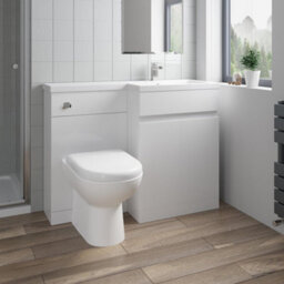 Aveli 1100 mm Bathroom Vanity Unit Basin Toilet Combined Furniture Right Hand White