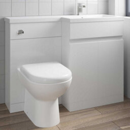 Affine 1100 mm Bathroom Vanity Unit Basin Toilet Combined Furniture Right Hand White - thumbnail 2