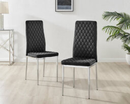Furniturebox Palma Beige Stone Effect Round 4-6 Seater Pedestal Dining Table & 4 Black Velvet Milan Silver Leg Chairs - thumbnail 4