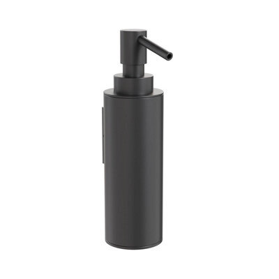 Clearwater Mio Round Wall Mounted Soap Dispenser In Matt Black - image 1