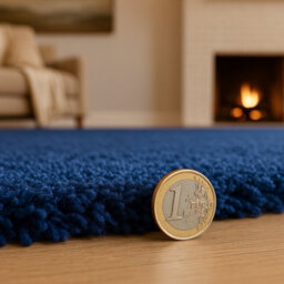 Uetian Navy Blue Shaggy Rug 80X150 Cm  Luxury Soft 5Cm Pile Rug For Bedroom & Lounge - thumbnail 3