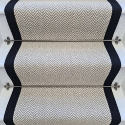 RainbowHome Herringbone Dapple Pure Wool Stair Runner With 100% Cotton Border 50 650 - thumbnail 2