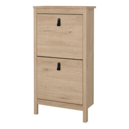 Furniture To Go Barcelona Shoe Cabinet 2 Flap Doors In Jackson Hickory Oak - thumbnail 3