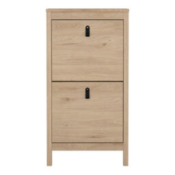 Furniture To Go Barcelona Shoe Cabinet 2 Flap Doors In Jackson Hickory Oak - thumbnail 2