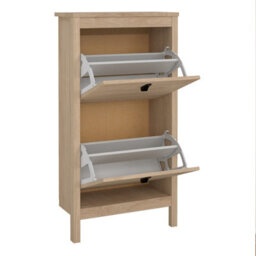 Furniture To Go Barcelona Shoe Cabinet 2 Flap Doors In Jackson Hickory Oak - thumbnail 5