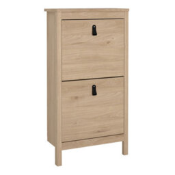 Furniture To Go Barcelona Shoe Cabinet 2 Flap Doors In Jackson Hickory Oak - thumbnail 1
