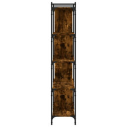 Berkfield Bookcase 5-Tier Smoked Oak 76X32X158 Cm Engineered Wood - thumbnail 5