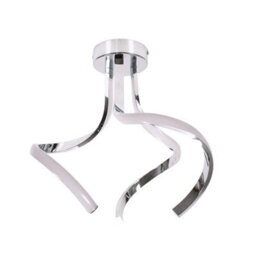 Chrome Twirl Ceiling Light Fitting Integrated Led Modern Living Room Metal Lamp - thumbnail 3