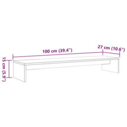 Berkfield Monitor Stand Wax Brown 100X27X15 Cm Solid Wood Pine - thumbnail 8