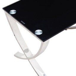 Furniture in Fashion Vienna Black Glass Nest Of 2 Tables With Angular Stainless Legs - thumbnail 4
