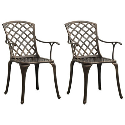 Berkfield Garden Chairs 2 Pcs Cast Aluminium Bronze - image 1