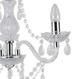 First Choice Lighting Clear And Chrome Marie Therese 3 Light Ceiling Pendant Chandelier - thumbnail 6