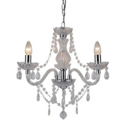 First Choice Lighting Clear And Chrome Marie Therese 3 Light Ceiling Pendant Chandelier - thumbnail 3