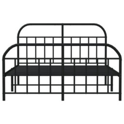 Berkfield Metal Bed Frame With Headboard And Footboard Black 160X200 Cm - thumbnail 6