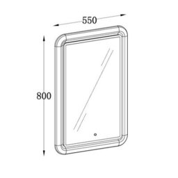 Plum&clay Sutton Grey Border Led Illuminated Bathroom Mirror (W)550mm (H)800mm - thumbnail 2