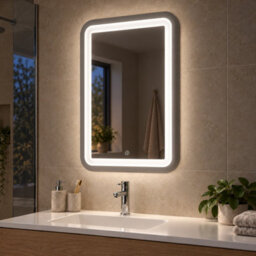 Plum&clay Sutton Taupe Border Bathroom Mirror Led Touch Switch Landscape Portrait Mirror (W)550mm (H)800mm - thumbnail 2