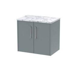 Balterley Winshill Contemporary Wall Hung Vanity Unit With Laminate Worktop, Grey, 600mm - thumbnail 1