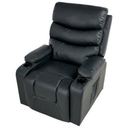 Beliani Electric Recliner Chair Eter With Footrest Faux Leather Black - thumbnail 6