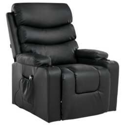 Beliani Electric Recliner Chair Eter With Footrest Faux Leather Black