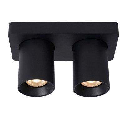Lucide Nigel Modern Ceiling Spotlight - Led Dim To Warm - Gu10 - 2X5W 2200K/3000K - Black - image 1
