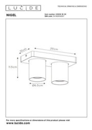 Lucide Nigel Modern Ceiling Spotlight - Led Dim To Warm - Gu10 - 2X5W 2200K/3000K - Black - thumbnail 7
