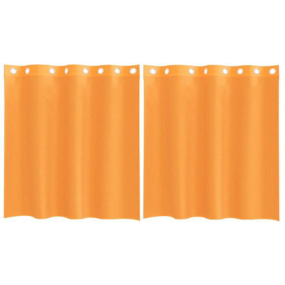 Berkfield Durable Voile Curtains With Grommets 2 Pcs Orange 140X140 Cm