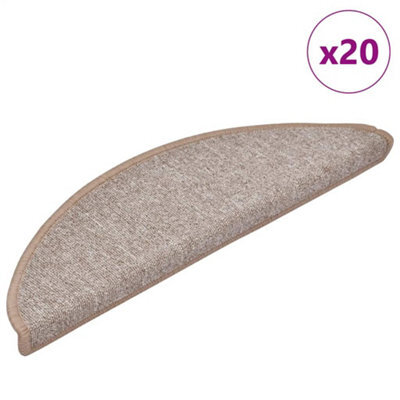 Berkfield Stair Mats 20 Pcs 56X17X3 Cm Light Brown Half Round - image 1