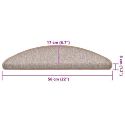Berkfield Stair Mats 20 Pcs 56X17X3 Cm Light Brown Half Round - thumbnail 8