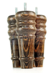 L&F 4 Replacement Furniture Feet Burnt Oak Turned Wooden Legs 165mm High Settee Chairs Sofas Footstools M8 (8mm) Tsp2071 - thumbnail 4