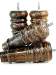 L&F 4 Replacement Furniture Feet Burnt Oak Turned Wooden Legs 165mm High Settee Chairs Sofas Footstools M8 (8mm) Tsp2071 - thumbnail 7