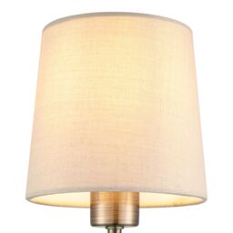 GoodHome Nunbird Plain Conical Matt Taupe Antique Brass Effect Table Lamp - thumbnail 6