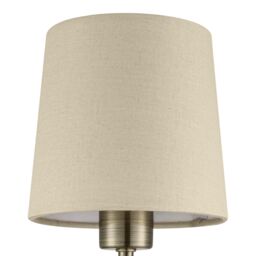 GoodHome Nunbird Plain Conical Matt Taupe Antique Brass Effect Table Lamp - thumbnail 4