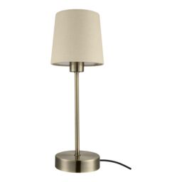GoodHome Nunbird Plain Conical Matt Taupe Antique Brass Effect Table Lamp - thumbnail 7