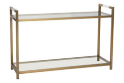 Premier Housewares Interiors By Premier Vogue Matte Gold Console Table - thumbnail 2