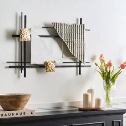 Wyld And Coco Metal Wall Decor, Multicolour Gold Finish, Large Horizontal Iron Art (W78 X D4 X H45Cm) - thumbnail 2