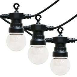 Valuelights 10 Pack Ip44 Rated 5.7M Integrated Warm White Led Festoon Clear Globe String Lights - thumbnail 1