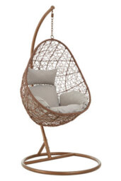 Orsina Luxurious Brown Rattan Hanging Chair, Versatile Lounge Chair, Sturdy Bedroom Chair, Modern Garden Chair - thumbnail 9