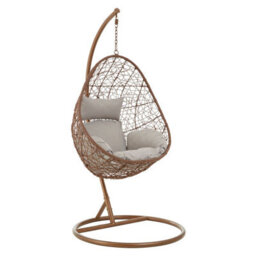 Orsina Luxurious Brown Rattan Hanging Chair, Versatile Lounge Chair, Sturdy Bedroom Chair, Modern Garden Chair