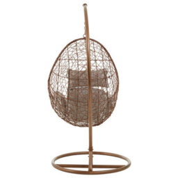 Orsina Luxurious Brown Rattan Hanging Chair, Versatile Lounge Chair, Sturdy Bedroom Chair, Modern Garden Chair - thumbnail 4