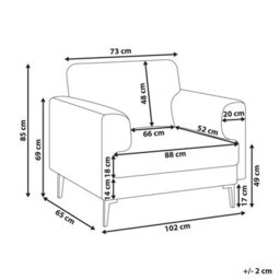Beliani Industrial Armchair Lousto Fabric Green - thumbnail 3