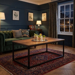 Home Luxe Interiors Tromso Dark Wood Coffee Table With Black Metal Frame For Living Room - thumbnail 3