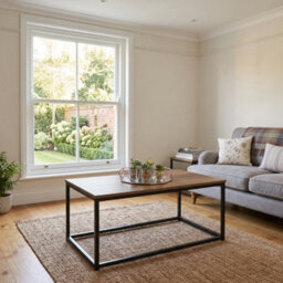 Home Luxe Interiors Tromso Dark Wood Coffee Table With Black Metal Frame For Living Room - thumbnail 4