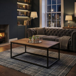 Home Luxe Interiors Tromso Dark Wood Coffee Table With Black Metal Frame For Living Room - thumbnail 5