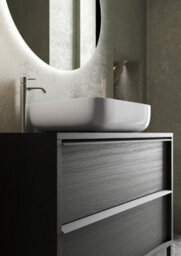 FurniComp LTD Furnicomp Verona Black Oak 2 Drawer 1050mm Wall Hung Vanity Unit With Basin - thumbnail 6