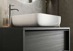 FurniComp LTD Furnicomp Verona Black Oak 2 Drawer 1050mm Wall Hung Vanity Unit With Basin - thumbnail 4