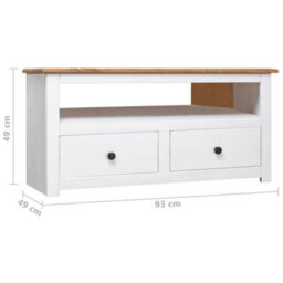 Berkfield Corner Tv Cabinet White 93X49X49 Cm Solid Pine Panama Range - thumbnail 9