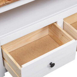 Berkfield Corner Tv Cabinet White 93X49X49 Cm Solid Pine Panama Range - thumbnail 7